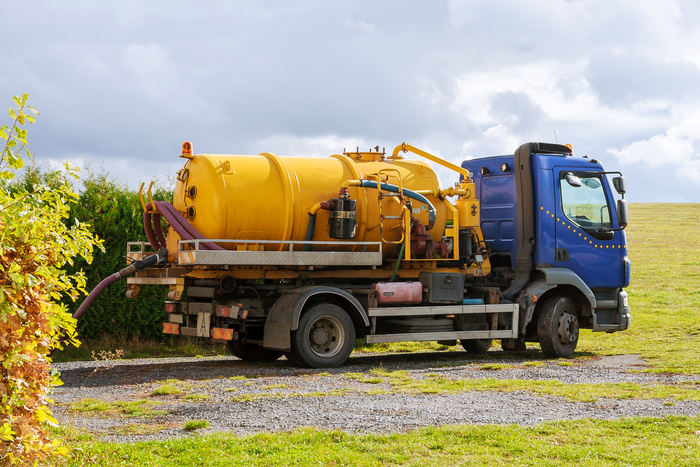 Sewage Tank truck. Sewer pumping machine. Septic truck